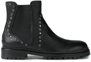 Burrow studded textured-leather Chelsea boots