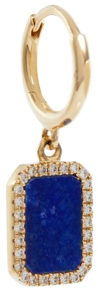 18kt Yellow Lapis And Diamonds Single Earring