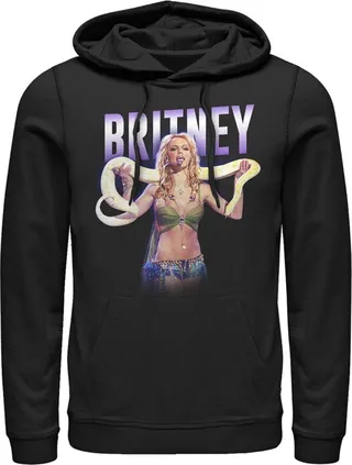 Men's Britney Spears Slave 4 U Python Pull Over Hoodie - Black - 2X Large