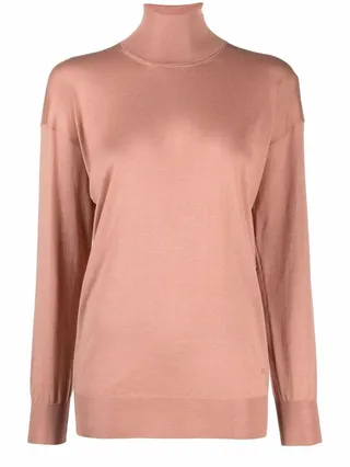 High-Neck Knitted Long-Sleeve Top