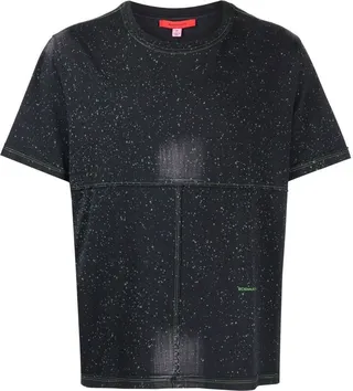 paint-splatter cotton T-shirt