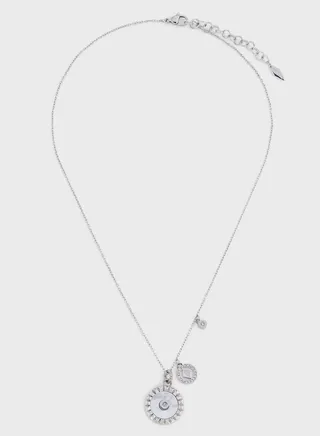 Necklace With Mother Of Pearl Inlay & Crystal