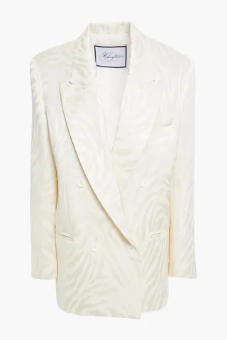 Double-breasted cotton-blend jacquard blazer