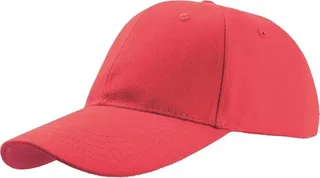 Atlantis Liberty Six Buckle Brushed Cotton 6 Panel Cap - Red