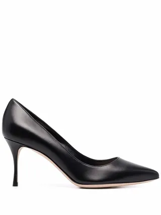 Pointed-Toe Polished-Finish Pumps