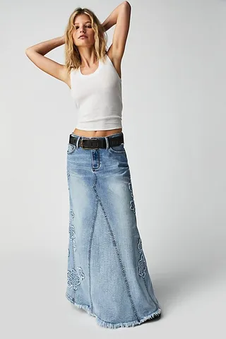 Driftwood Blue Jean Baby Maxi Skirt by Driftwood at Free People