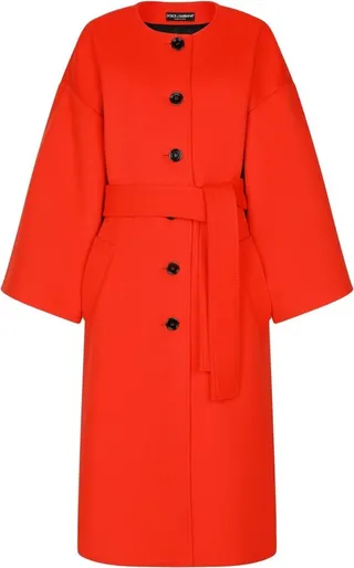 Belted Single-Breasted Coat