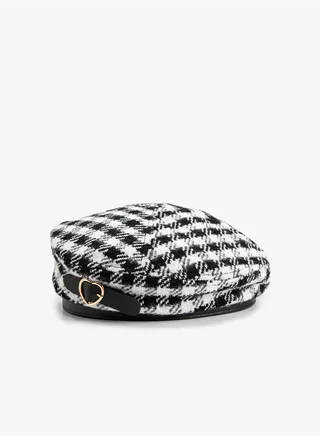 Checkerboard Patterned Beret