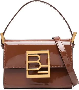 Logo-Plaque Patent-Leather Tote Bag