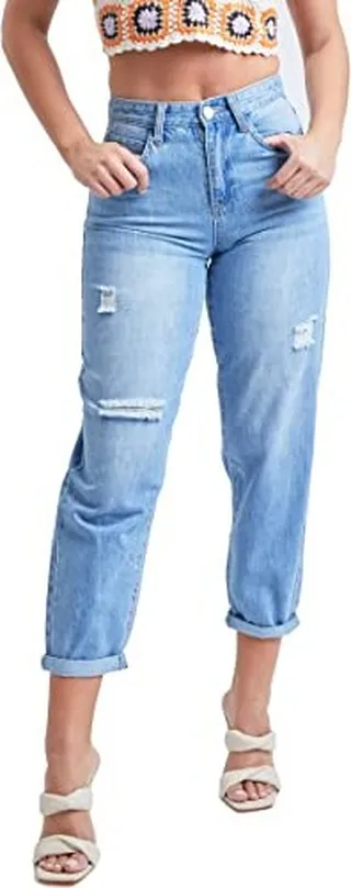 YMI Junior Dream High-Rise Balloon Fit Rolled Cuff Ankle Jean