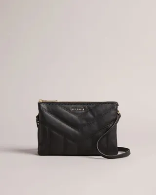 Quilted Puffer Crossbody Bag in Black