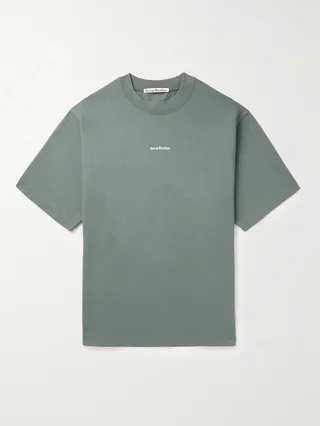Logo-Print Garment-Dyed Cotton-Jersey T-Shirt