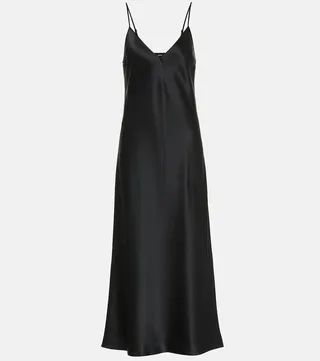 Clea silk satin slip dress