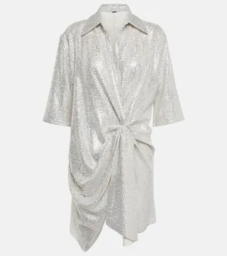 Sequined gathered minidress