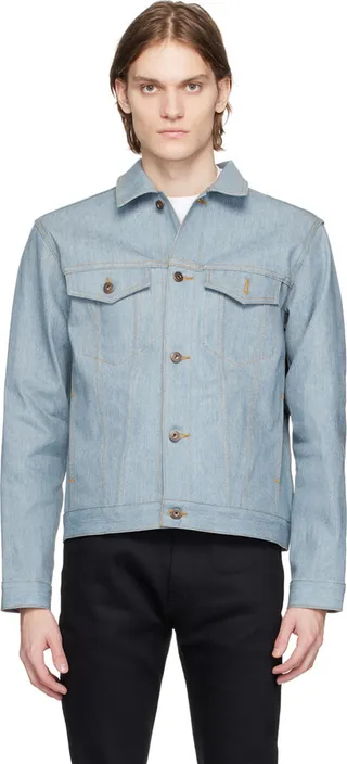 Naked & Famous Denim Blue Button Denim Jacket