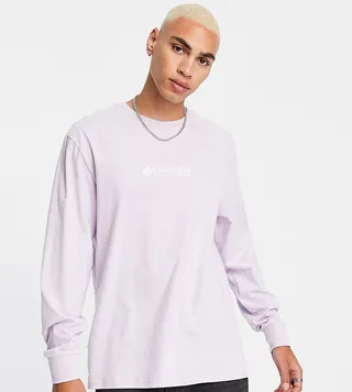Columbia Hopedale long sleeve t-shirt in lilac Exclusive at ASOS