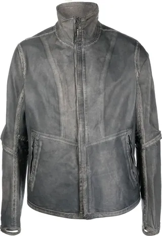 Fumiste high-neck leather jacket