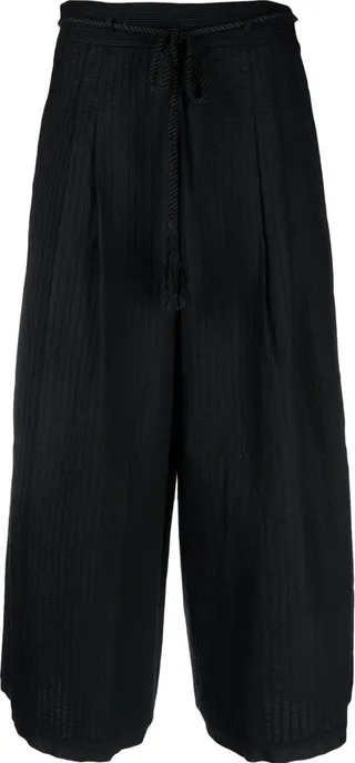 Wide-Leg Cropped Trousers