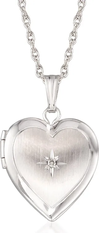 Ross-Simons Diamond Locket in 14kt White Gold
