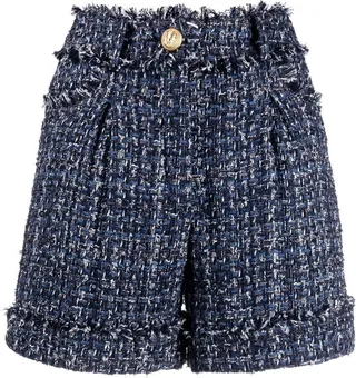 High-Waisted Tweed Shorts