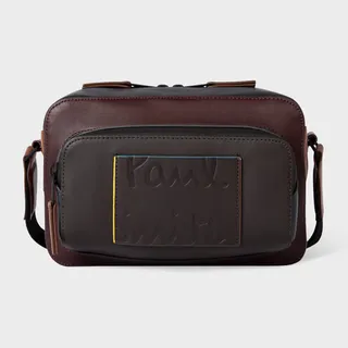 Men's Colour-Block Leather Cross-Body Bag