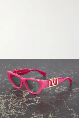 Valentino Garavani - Cat-eye Acetate Sunglasses - Pink