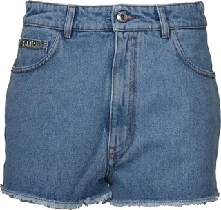 Shorts In Denim With Strass Logo