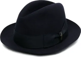 Felt Ribbon-Trim Fedora Hat