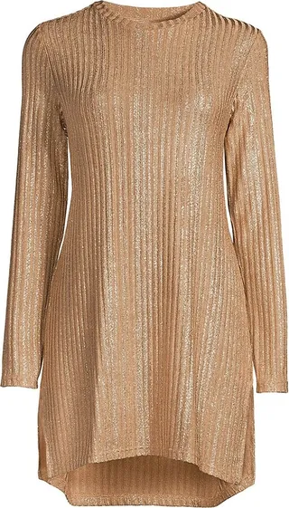 Midnight Shimmering Striped Tunic Top
