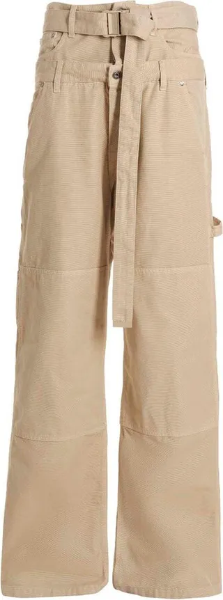 Logo Patch Wide Leg Jeans