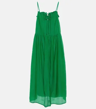 Farrah cotton and silk midi dress