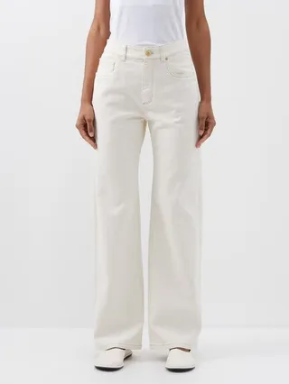 Wide-leg Cotton-blend Jeans