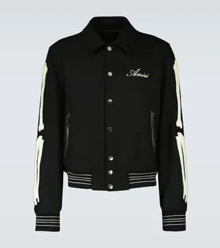 Bones wool-blend varsity jacket