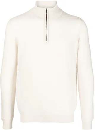 Short-Zip Cashmere Jumper
