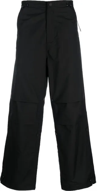 Eagle-print wide-leg trousers
