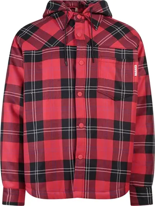 Wool tartan jacket with padding