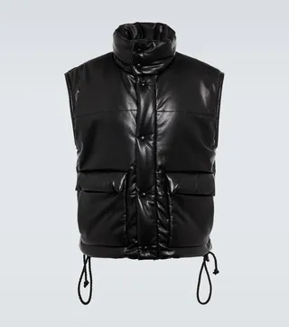 Jovan faux leather puffer vest