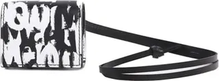 Airpods Holder In Leather With All-over Graffiti Print