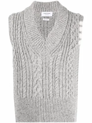 Grosgrain-Loop Knitted Vest