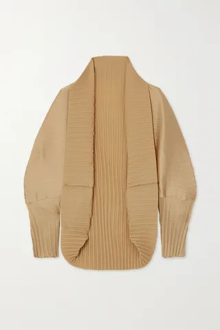 Max Mara - Paolo Plissé-satin Cape - Neutrals