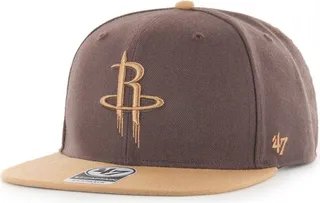 Men's '47 Brown Houston Rockets No Shot Two-Tone Captain Snapback Hat