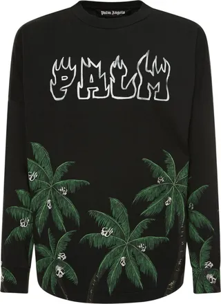Palms & Skull long sleeve cotton t-shirt