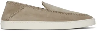 Giorgio Armani Beige Suede Slip-On Sneakers