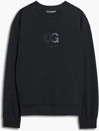 Appliquéd cotton-blend jersey sweatshirt