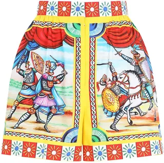 Graphic-Print High-Waisted Shorts