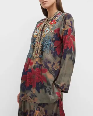 Claret Nephele Tunic Long Sleeve in Multi