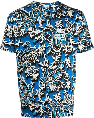 abstract print cotton T-shirt