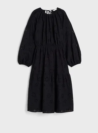 Open Back Balloon Sleeve Dress
