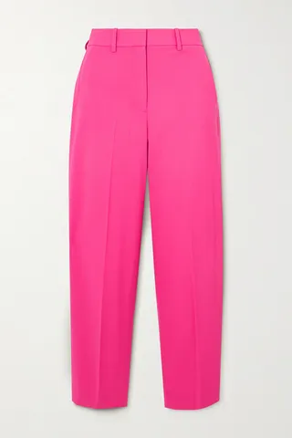 Theory - Cropped Stretch-wool Straight-leg Pants - Pink