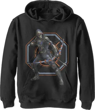 Boy's Marvel Black Widow Taskmaster Target Pull Over Hoodie - Black - X Large
